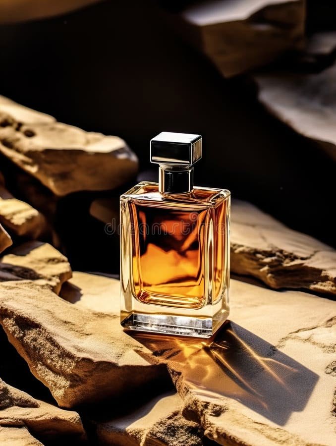 luxurious perfume bottle mockup, exquisite perfume commercial with natural light and ric
